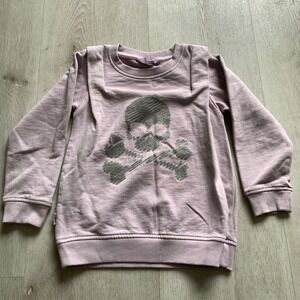 Scalpers Girls Size 4‎ Purple Skull & Crossbones Long Sleeve Sweatshirt